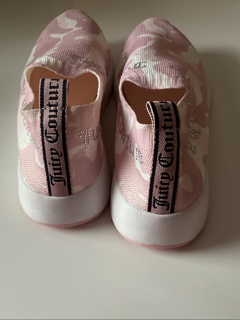 Juicy Couture Pink & White Camouflage Slip-On Sneakers